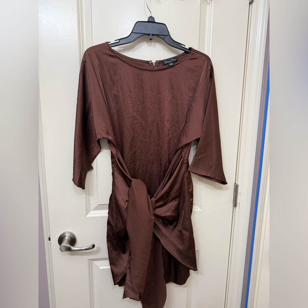 Show-po Wrap Brown Dress